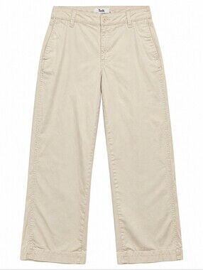 Twik Wide-Leg Denim Pants in Beige